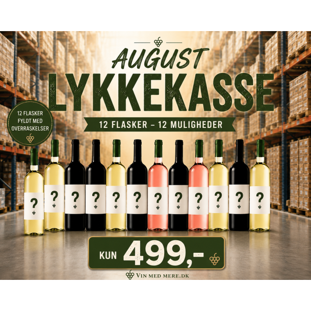 AUGUST LYKKEKASSE  - 12 flasker KUN 499 kr. 