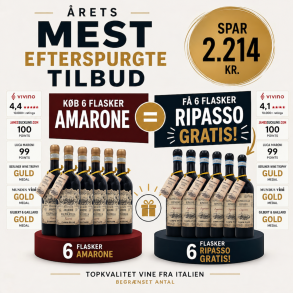 6 flasker Amarone della Valpolicella Riserva 17% Campo Piano & GRATIS 6 flasker Valpolicella Ripasso