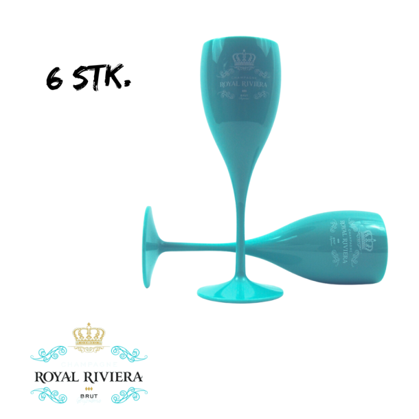 Champagneglas Royal Riviera 6 STK. i turkis akryl