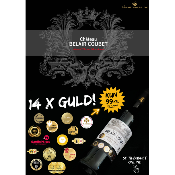 14 X GULD! Château Belair-Coubet Côtes de Bourg 2022 på 14%