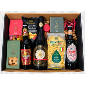 Julens l�kkerier med r�dvin, �l og snacks 499 kr.