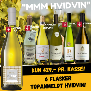 Hvid Smagekasse - 6 flasker KUN 429 kr.