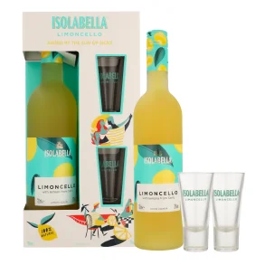 Isolabella Limoncello 70 cl. + 2 glas