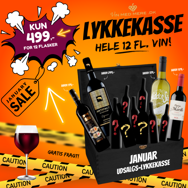 JANUAR LYKKEKASSE - 12 flasker KUN 499 kr.