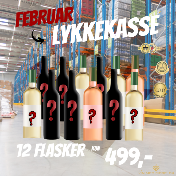 LYKKEKASSE Februar - 12 flasker KUN 499 kr. 