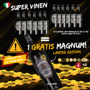 Tre di Tre Lupo 12 fl. + 1 fl. gratis Magnum p� toppen