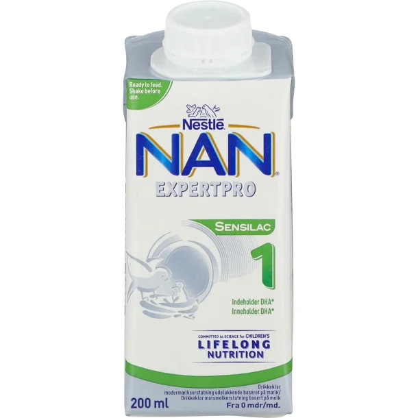 Nestl Nan Sensilac 1 Drikkeklar Modermlkserstatning 0-6 mdr. 200 ml.