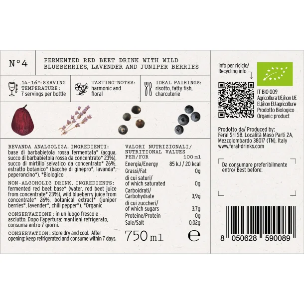 Feral NO 4 alkoholfri r�dvin 75 cl. 0,0%