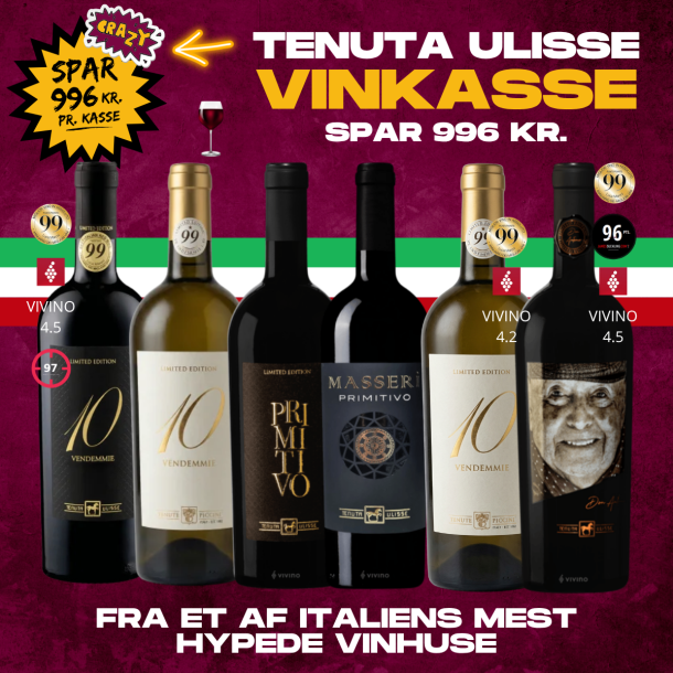 Tenuta Ulisse smagekasse m. 6 forskellige flasker