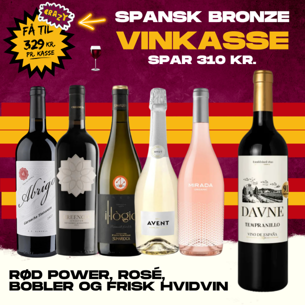 SPANSK SMAGEKASSE BRONZE - 6 flasker - KUN 329 KR.