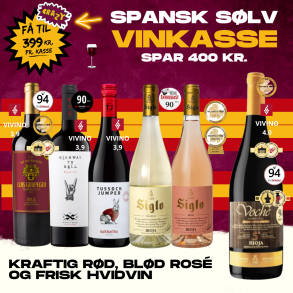 SPANSK SMAGEKASSE S�LV - 6 flasker - KUN 399 KR.