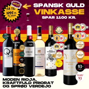 SPANSK SMAGEKASSE GULD - 6 flasker - KUN 1095 KR.