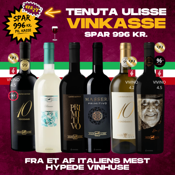 Tenuta Ulisse smagekasse m. 6 forskellige flasker