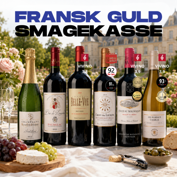 FRANSK SMAGEKASSE GULD - 6 flasker KUN 999 KR