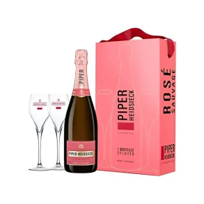 Piper-Heidsieck Champagne Ros inkl. 2 glas 75 cl. - 12%
