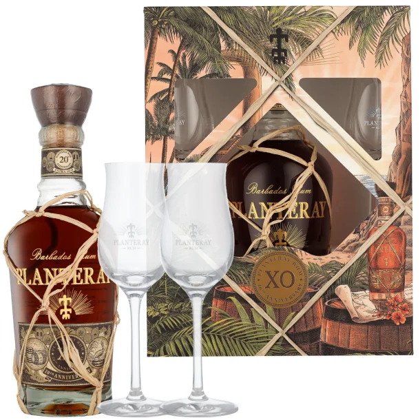 Planterey XO 20th Anniversary Rom + 2 glas 70 cl.  40%