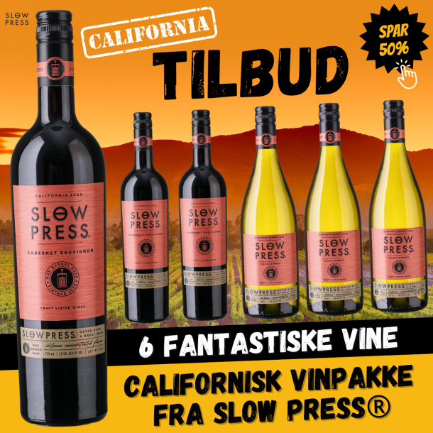 Californisk Vinpakke 6 flasker TILBUD