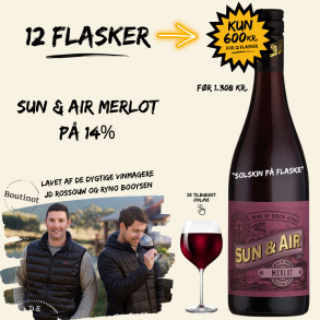 12 flasker Sun & Air Merlot 14% - TILBUD