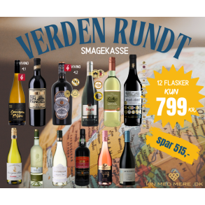 Verden Rundt Vinkasse - 12 flasker for KUN 799 kr.